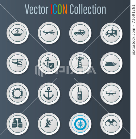 Coast Guard icons set Coast Guard icons set 73691261