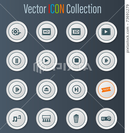 Cinema icon set 73691279