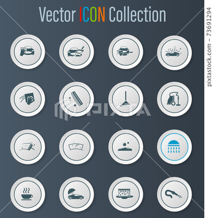 Car wash shower service icons set Car wash shower service icons set 73691294