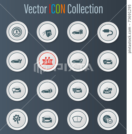 Car shop icons set 73691295
