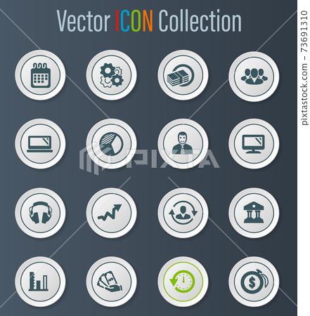 Business management and human resources icons set 73691310