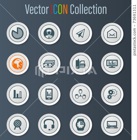 Business management and human resources icons set 73691311