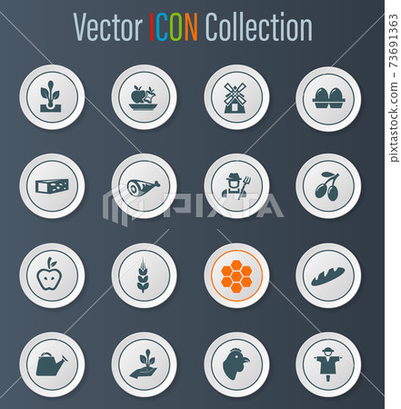 Agriculture and farming icons set Agriculture and farming icons set 73691363