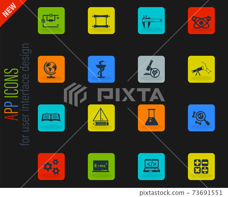 science icon set 73691551