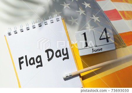 American flag day 14 fourteenth day june Month Calendar Concept on Wooden Blocks. American flag day 14 fourteenth day june Month Calendar Concept on Wooden Blocks. 73693030