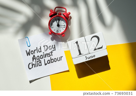 World Day Against Child Labour 12 twelfth june Month Calendar Concept on Wooden Blocks. World Day Against Child Labour 12 twelfth june Month Calendar Concept on Wooden Blocks. 73693031