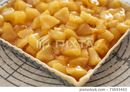 Making sweets at home Apple pie before baking in the oven 73693483