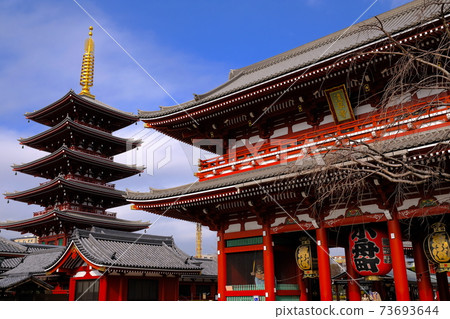 淺草寺，Takarazumon和五層寶塔 73693644
