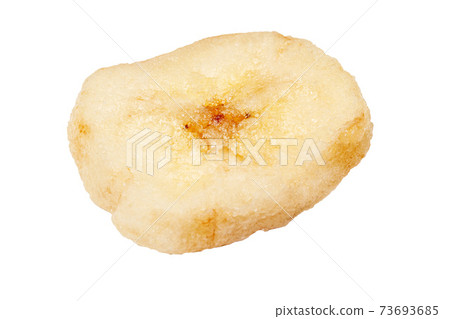 dried banana close up slices snacks isolated over the white background dried banana close up slices snacks isolated over the white background 73693685
