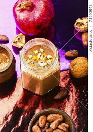 Milk sweet dessert with cocoa Milk sweet dessert with cocoa 73693948