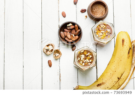 Milk sweet dessert with cocoa Milk sweet dessert with cocoa 73693949