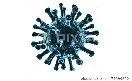 Covid-19 coronavirus ncov flu outbreak concept, influenza virus cell with clipping path 73694290
