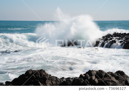 Sea, columnar joint, wave, coastal Sea, columnar joint, wave, coastal 73696327