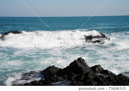 海，柱狀接頭，波浪，沿海 73696335