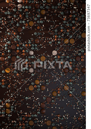 Data technology abstract futuristic illustration . Dots and lines on dark background. 3D 73697347