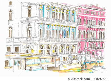 World heritage cityscape, Grand Canal in Venice, Italy 73697888