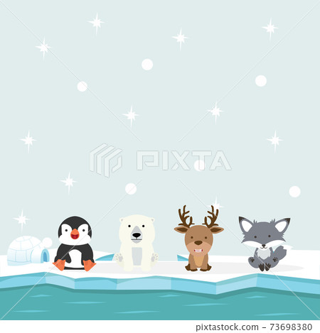 Cute arctic animals north pole in the ocean Cute arctic animals north pole in the ocean 73698380