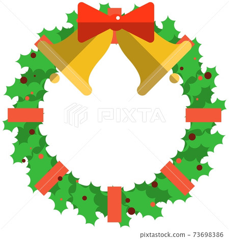 Christmas wreath icon, flat vector isolated illustration. Christmas and New Year symbol, decoration. Christmas wreath icon, flat vector isolated illustration. Christmas and New Year symbol, decoration. 73698386