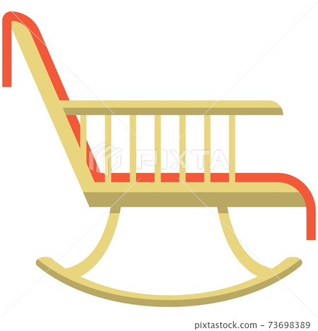 Rocking chair icon, flat vector isolated illustration. Comfortable wooden chair, home living room furniture. Rocking chair icon, flat vector isolated illustration. Comfortable wooden chair, home living room furniture. 73698389