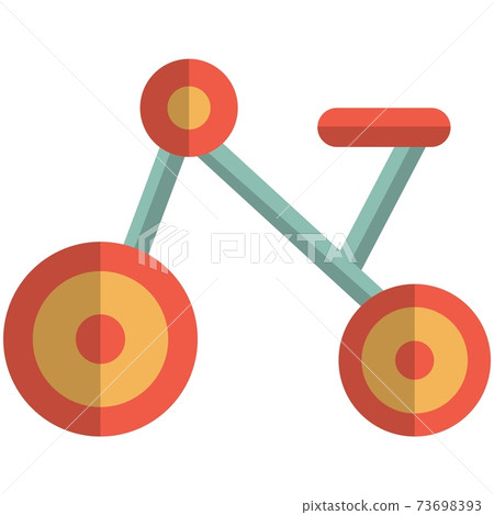 Kids bike icon, flat vector isolated illustration. Vintage child tricycle. Kids bike icon, flat vector isolated illustration. Vintage child tricycle. 73698393