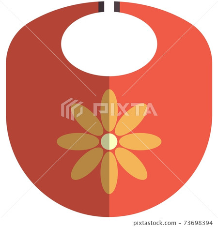 Baby bib icon, flat vector isolated illustration. Nursery accessories. Baby bib icon, flat vector isolated illustration. Nursery accessories. 73698394