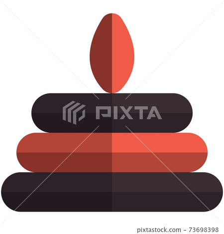 Baby pyramid toy icon, flat vector isolated illustration. Baby pyramid toy icon, flat vector isolated illustration. 73698398