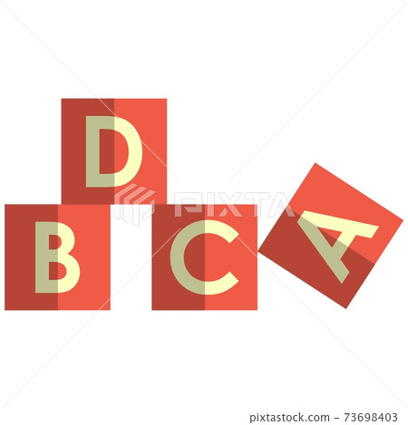 Kids toy cubes, flat vector isolated illustration. Abc blocks, alphabet cubes with letters for children development. Kids toy cubes, flat vector isolated illustration. Abc blocks, alphabet cubes with letters for children development. 73698403