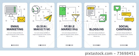 Vector modern thin line email marketing... - Stock Illustration ...