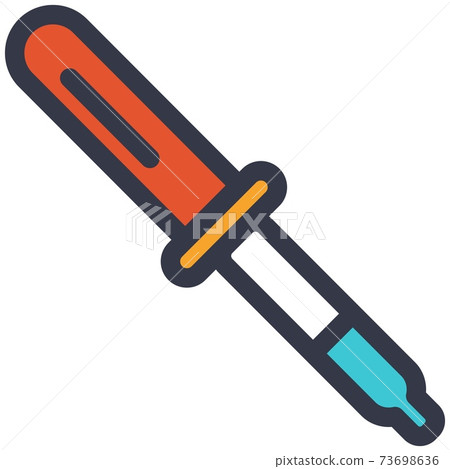 Pipette dropper laboratory equipment vector icon. Lab objects. Pipette dropper laboratory equipment vector icon. Lab objects. 73698636