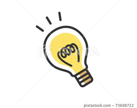 Illustration of a light bulb with a light 73698722