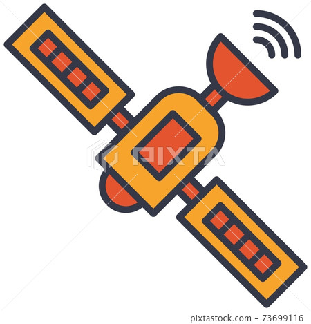 Satellite internet communication flat vector... - Stock Illustration ...