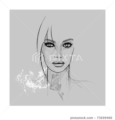 Beautiful young sexy woman in sketch style Beautiful young sexy woman in sketch style 73699466