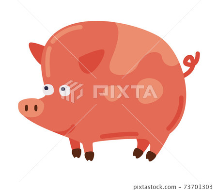 Pig Animal, Farm Livestock Cartoon Style Vector Illustration Pig Animal, Farm Livestock Cartoon Style Vector Illustration 73701303