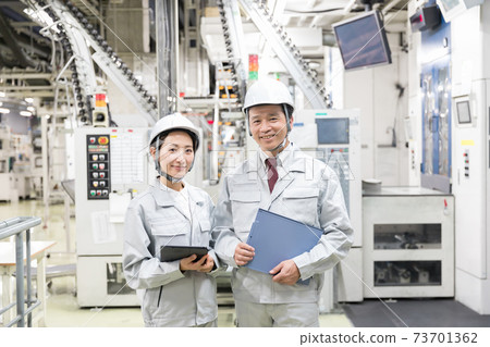 People working in the factory Confidential area image 73701362