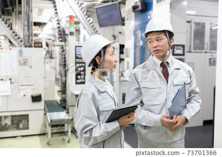 People working in the factory Confidential area image 73701366