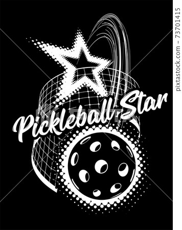 Pickleball vector illustration isolated on black background 73701415