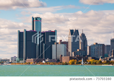 Detroit, Michigan, USA Downtown Skyline on the River Detroit, Michigan, USA Downtown Skyline on the River 73703160