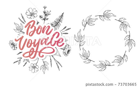 Bon Voyage Hand Lettering Vector Calligraphy Travel Bon Voyage Hand Lettering Vector Calligraphy Travel 73703665