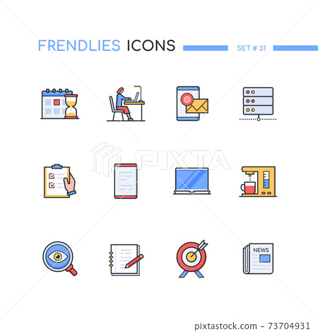 Office - modern line design style icons set Office - modern line design style icons set 73704931