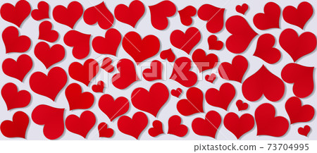 valentines day red hearts banner - Stock Illustration [73704995] - PIXTA
