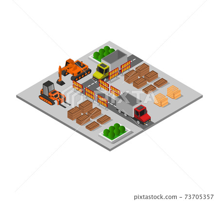 isometric work in progress - Stock Illustration [73705357] - PIXTA