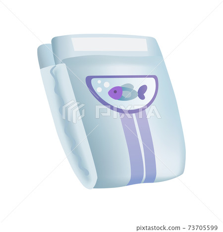 Baby absorbent diaper, isolated on white background. Comfortable softly layered incontinence diapers for cleanliness new born childrens. Vector realistic template 73705599