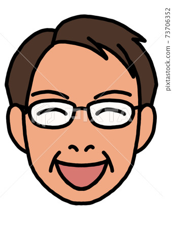 Middle-aged man facing the front (fun, smiling, white background) Middle-aged man facing the front (fun, smiling, white background) 73706352