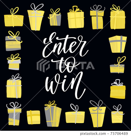 Enter to win. Promo banner for social media contests and special offers. 73706489