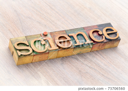science word abstract in wood type science word abstract in wood type 73706560