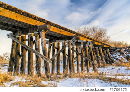 abandoned railroad timber trestle abandoned railroad timber trestle 73706575