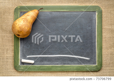 blank slate blackboard with pear blank slate blackboard with pear 73706799