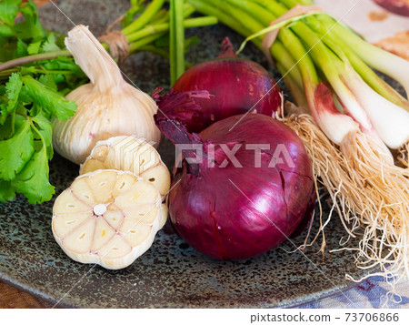 Fresh vegetables prepared for lunch Fresh vegetables prepared for lunch 73706866
