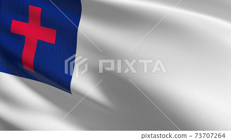 Flag of Christian. 3D rendering illustration of waving sign symbol. Flag of Christian. 3D rendering illustration of waving sign symbol. 73707264