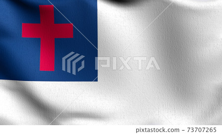 Flag of Christian. 3D rendering illustration of waving sign symbol. Flag of Christian. 3D rendering illustration of waving sign symbol. 73707265
